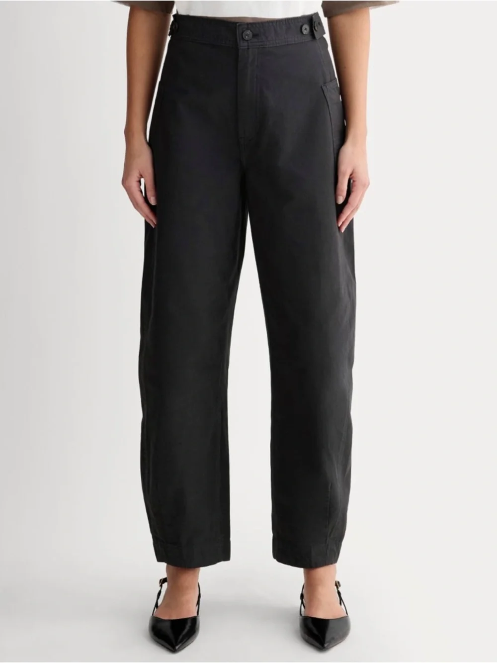Everlane The Fatigue Barrel Pant Black Cotton Linen Size 8
